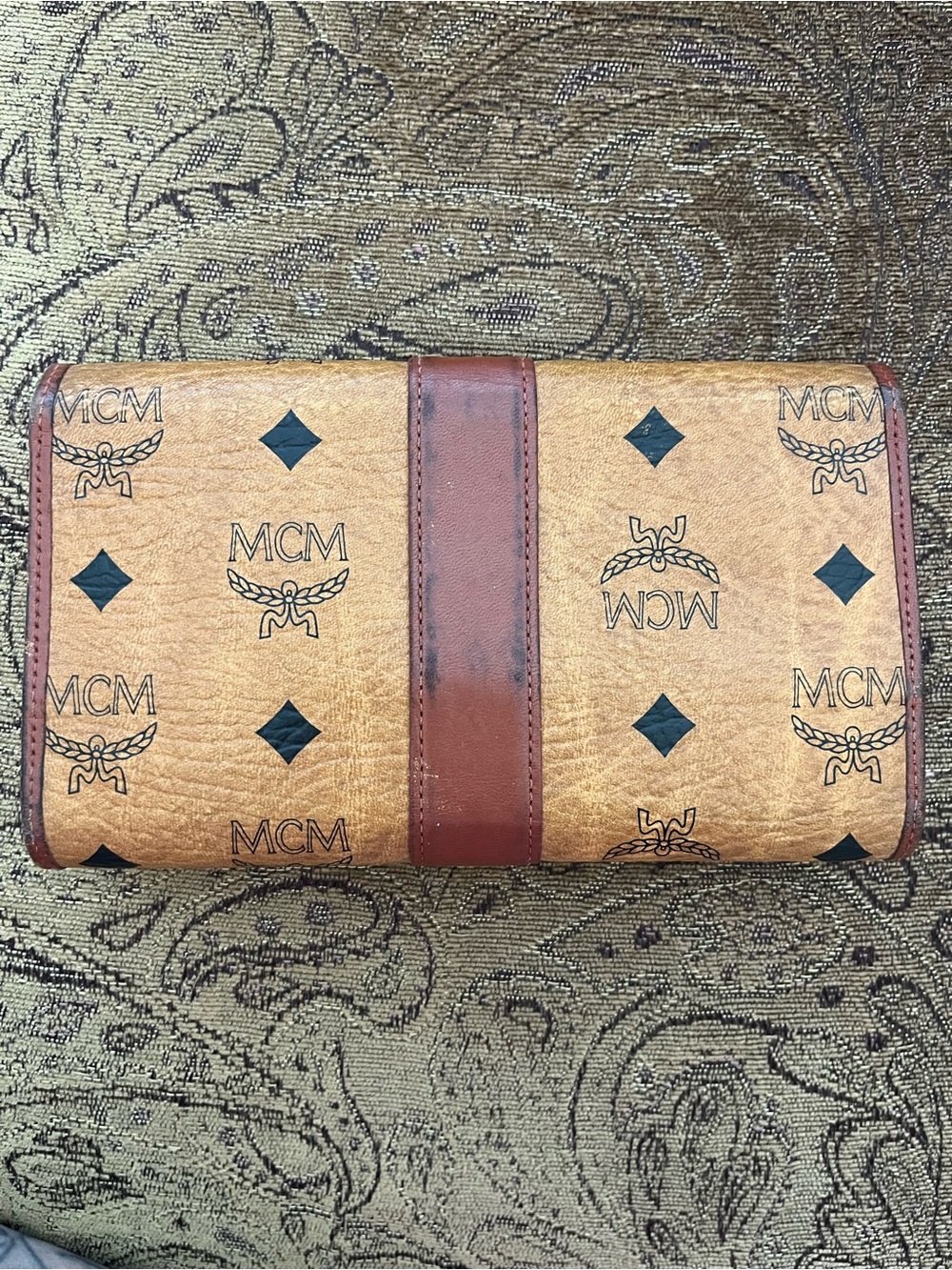 Vintage MCM Cognac Visetos Monogram backpack and wallet set - Picture 9 of 11